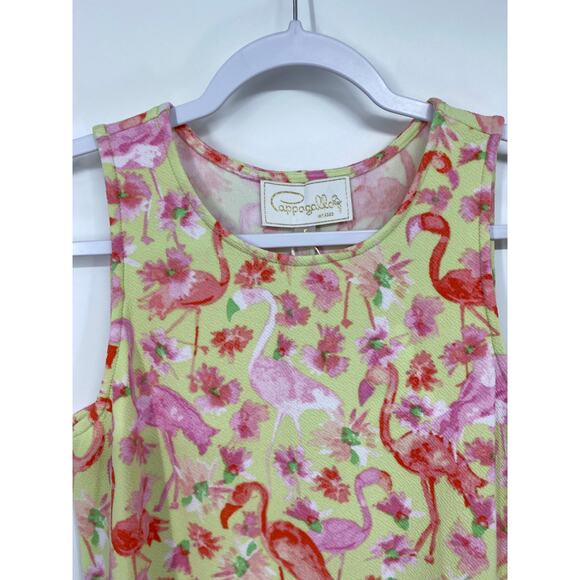 Pappagallo Womens Pink Yellow Flamingo Sleeveless Dress NEW Small - Picture 3 of 10